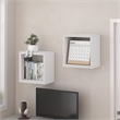 Furinno CUBICLE Extra Thick Cube Wall Mounted Bookshelf White