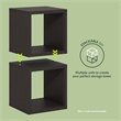 Furinno CUBICLE Set of 2 Stackable Bookshelf Open Back Black Dark Oak