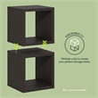 Furinno CUBICLE Set of 2 Stackable Bookshelf Open Back Black Dark Oak