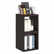 Furinno CUBICLE Set of 2 Stackable Bookshelf Open Back Black Dark Oak