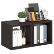 Furinno CUBICLE Set of 2 Stackable Bookshelf Open Back Black Dark Oak