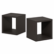 Furinno CUBICLE Set of 2 Stackable Bookshelf Open Back Black Dark Oak