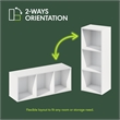 Furinno PASIR 3-Cube Bookcase Closed Back 9.3x12x31.5 Plain White