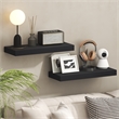 Furinno TANNA 9 x 24 2-in Thick Invisible Brackets Floating Shelves Americano