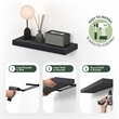 Furinno TANNA 9 x 24 2-in Thick Invisible Brackets Floating Shelves Americano