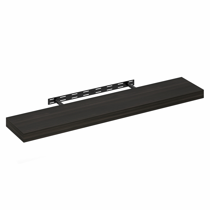 Furinno TANNA 9 x 47 2-in Thick Invisible Brackets Floating Shelves Tobacco Oak