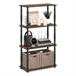 Furinno TURN-N-TUBE 4-Tier Toolless Open Frame Corner Shelf Amber Pine
