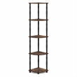 Furinno TURN-N-TUBE 5-Tier Corner Bookshelf Amber Pine