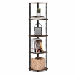 Furinno TURN-N-TUBE 5-Tier Corner Bookshelf Amber Pine