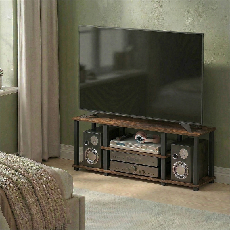 Furinno TURN-N-TUBE 3-Tier Entertainment Center for TVs up to 50