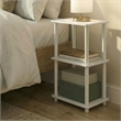 Furinno TURN-N-TUBE 3-Tier Open Frame Corner Shelf White