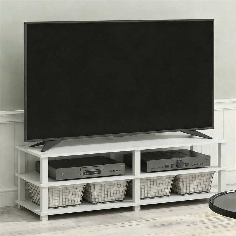 Furinno TURN-N-TUBE 3-Tier Entertainment Center for TVs up to 55