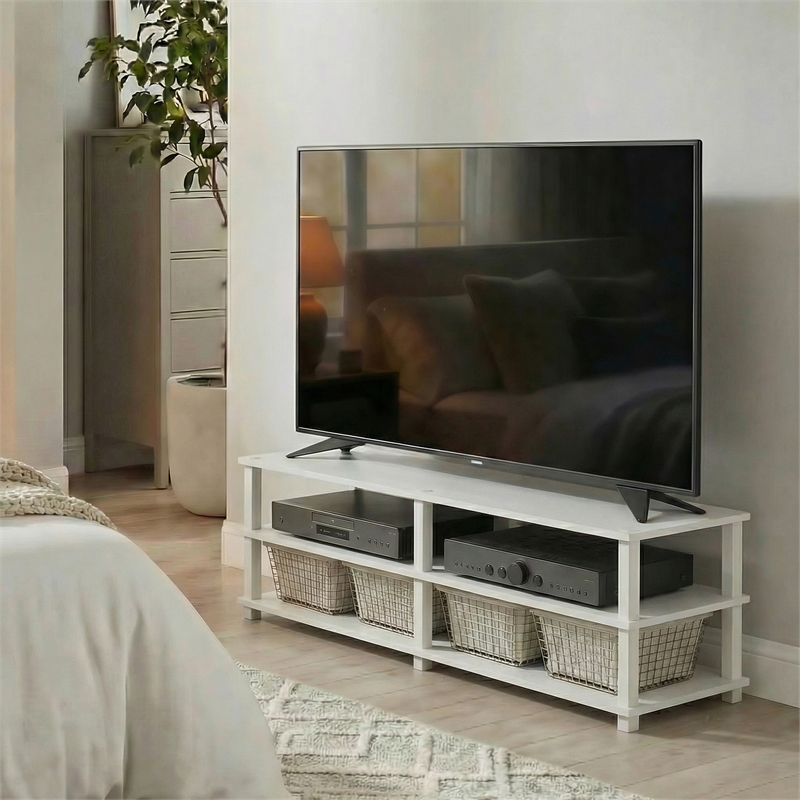 Furinno TURN-N-TUBE 3-Tier Entertainment Center for TVs up to 55