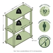 Furinno TURN-S-TUBE 3-Tier Open Frame Corner Shelf White