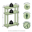 Furinno TURN-N-TUBE 3-Tier Narrow Toolless End Table Espresso