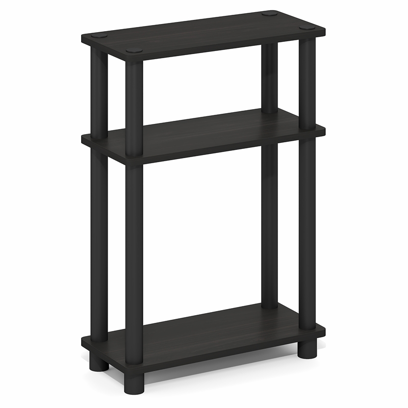 Furinno TURN-N-TUBE 3-Tier Narrow Toolless End Table Espresso