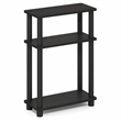 Furinno TURN-N-TUBE 3-Tier Narrow Toolless End Table Espresso