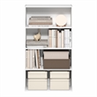 Furinno JAYA 4-Tier Open Shelving Book Shelf 9.5 x 23.6 x 41.9 White