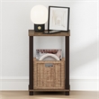 Furinno TURN-N-TUBE 2-Tier Open Shelf Toolless Square Nightstand Walnut