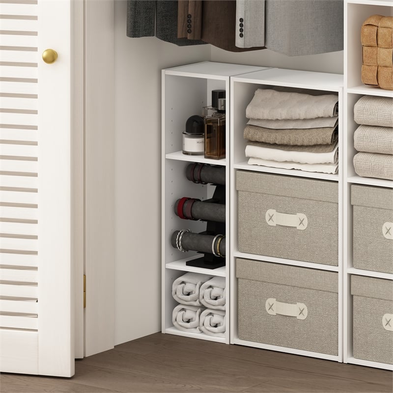 Furinno FULDA 3-Tier 10-In Width Narrow Bookcase 9.3 x 9.8 x 31.5 White