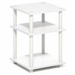 Furinno TURN-N-TUBE 3-Tier Square Toolless End Table White