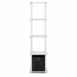 Furinno TURN-N-TUBE 5-Tier Open Frame Corner Display Shelf with Bin White
