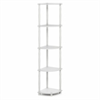 Furinno TURN-N-TUBE 5-Tier Open Frame Corner Toolless Bookshelf  White
