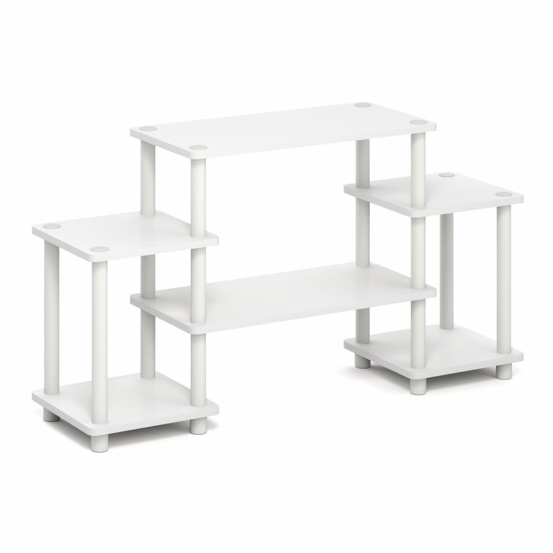 Furinno TURN-N-TUBE 6 Open Shelf Entertainment Center for TV up to 32 Inch White