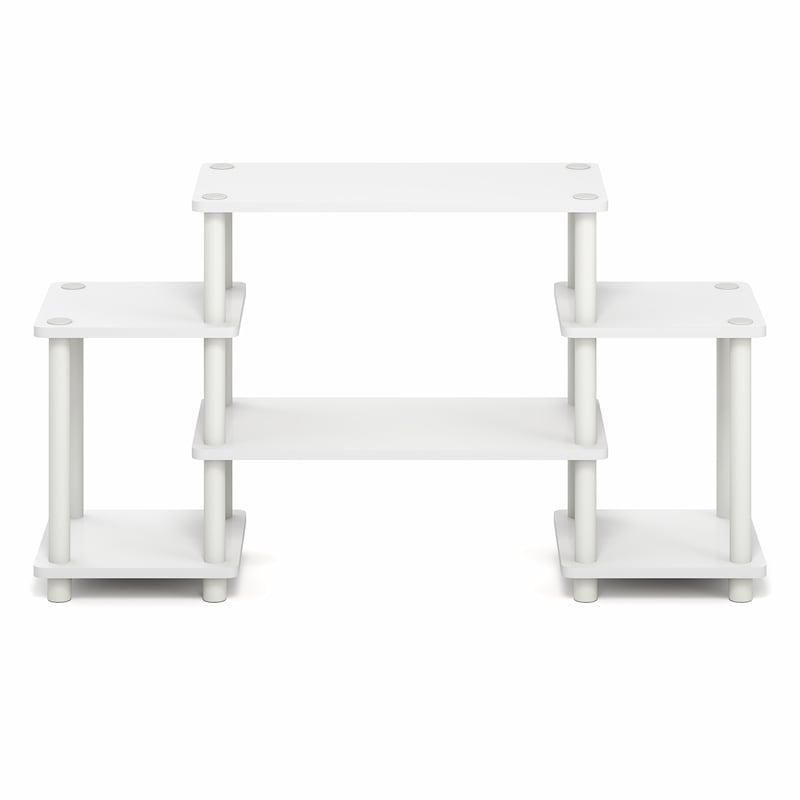 Furinno TURN-N-TUBE 6 Open Shelf Entertainment Center for TV up to 32 Inch White