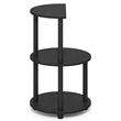 Furinno TURN-N-TUBE 3-Tier Half Round Toolless End TableEspresso