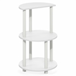 Furinno TURN-N-TUBE 3-Tier Half Round Toolless End TableWhite