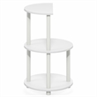 Furinno TURN-N-TUBE 3-Tier Half Round Toolless End TableWhite