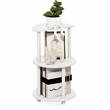 Furinno TURN-N-TUBE 3-Tier Half Round Toolless End TableWhite