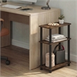 Furinno TURN-N-TUBE 3-Tier Slim Toolless End Table with Storage Shelf Amber Pine