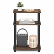 Furinno TURN-N-TUBE 3-Tier Slim Toolless End Table with Storage Shelf Amber Pine