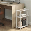 Furinno TURN-N-TUBE 3-Tier Slim Toolless End Table with Storage Shelf White