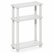 Furinno TURN-N-TUBE 3-Tier Slim Toolless End Table with Storage Shelf White