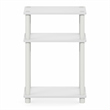 Furinno TURN-N-TUBE 3-Tier Slim Toolless End Table with Storage Shelf White