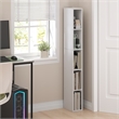 Furinno FULDA 5-Tier 6-In Width Narrow Bookcase 9.3 x 5.9 x 51.9 White