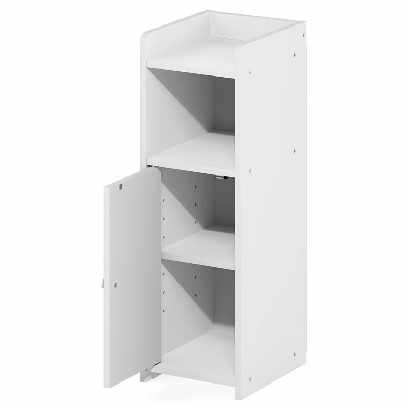 Furinno FULDA 4-Tier Adjustable Bathroom Storage/Door/ Holder Stand 24H White