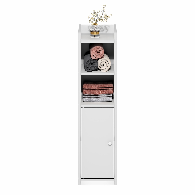 Furinno FULDA 5-Tier Adjustable Narrow Closet Organizer Storage/Door 32H White