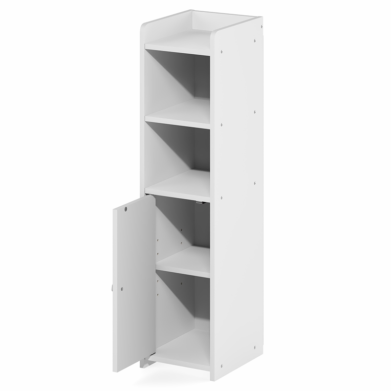 Furinno FULDA 5-Tier Adjustable Narrow Closet Organizer Storage/Door 32H White