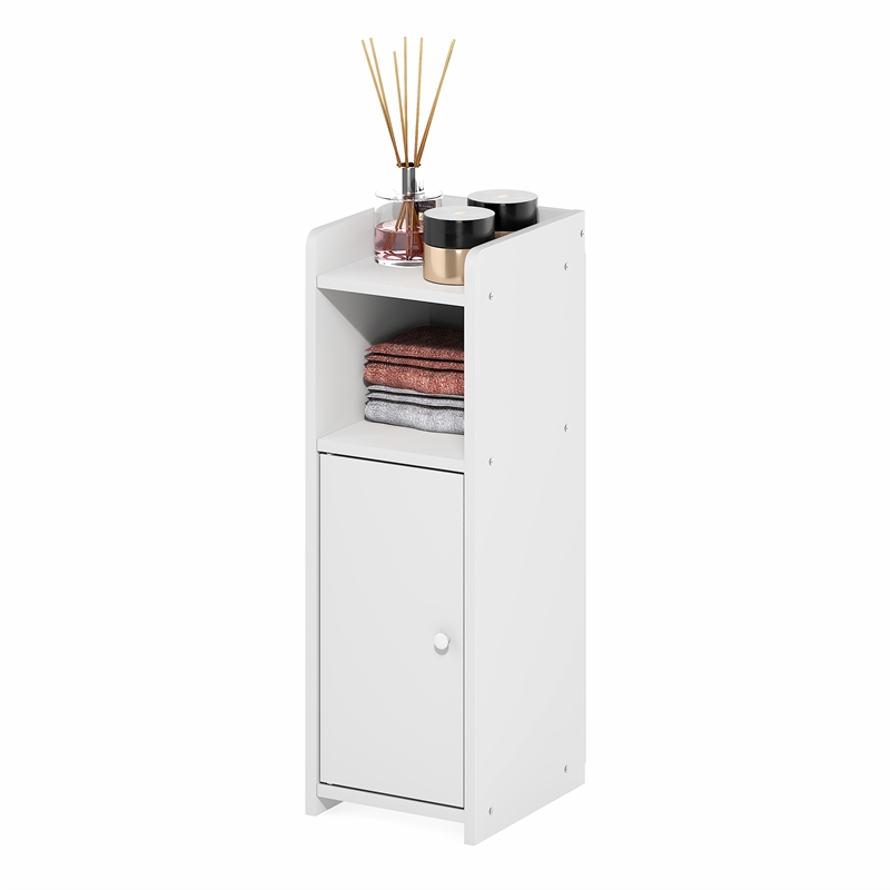 Furinno FULDA 4-Tier Adjustable Narrow Closet Organizer Storage/Door 24H  White