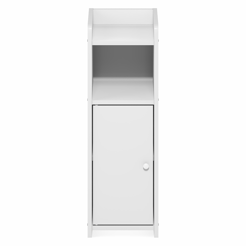 Furinno FULDA 4-Tier Adjustable Narrow Closet Organizer Storage/Door 24H  White