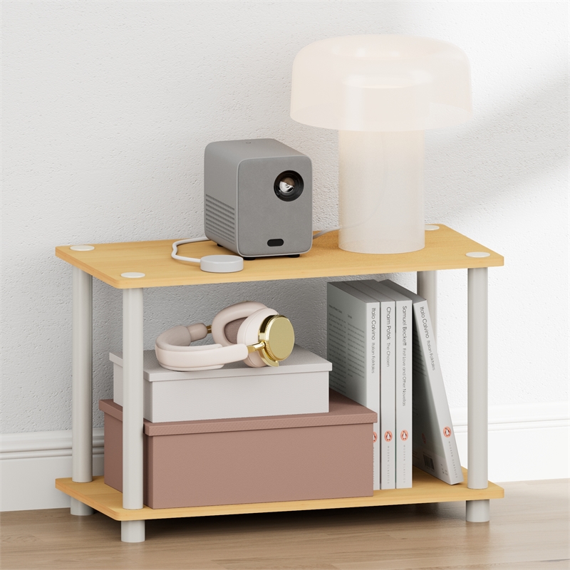 Furinno TURN-N-TUBE Toolless Nightstand with Open Shelf Side/End Table Beech