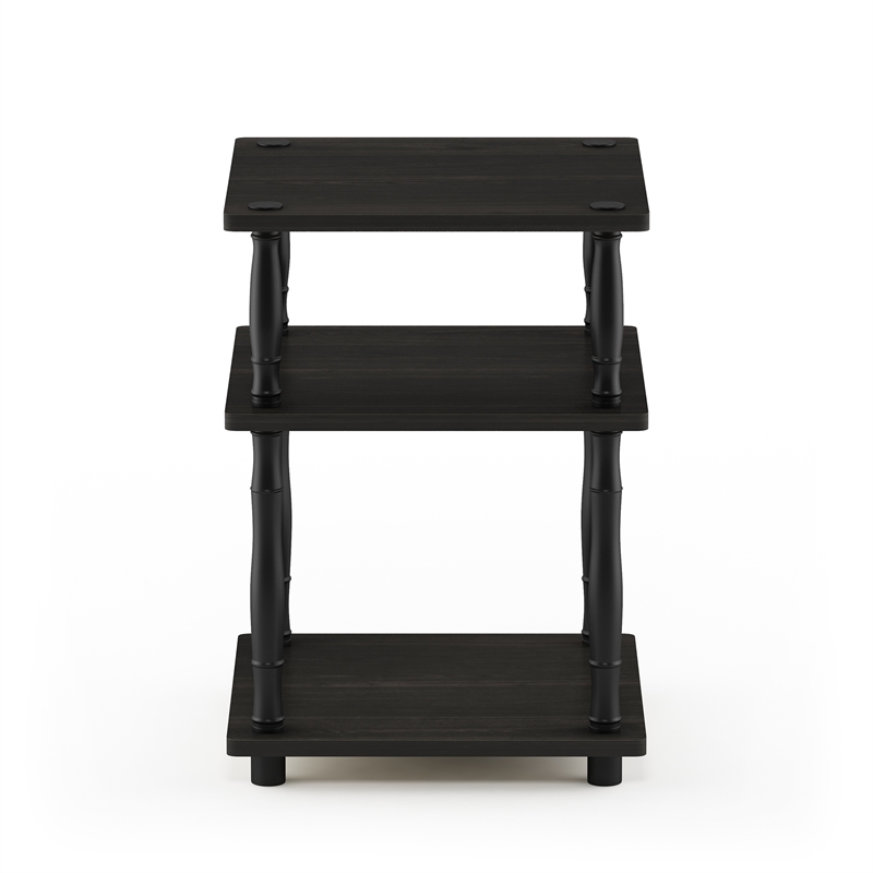 Furinno TURN-N-TUBE 3-Tier Open Shelf Nightstand with Classic Tube Espresso
