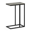 Furinno CAMNUS C-shape Metal Frame Nightstand Side/End Table French Oak Grey