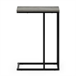 Furinno CAMNUS C-shape Metal Frame Nightstand Side/End Table French Oak Grey