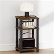 Furinno JUST 3-Tier Toolless Nightstand Bedside Table/Square Tube Amber Pine