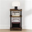 Furinno JUST 3-Tier Toolless Nightstand Bedside Table/Square Tube Amber Pine